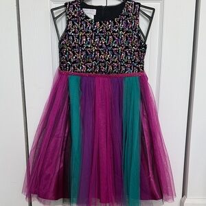 Iris & Ivy Multicolor Sequin and Tulle Dress - Like New